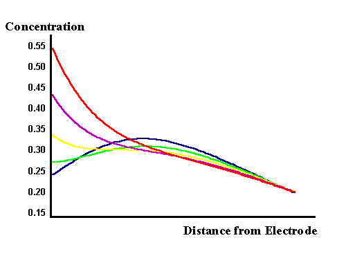 Concentration profile arising from AC pertubation