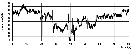 Pressure fluctuations observed in paste extrusion