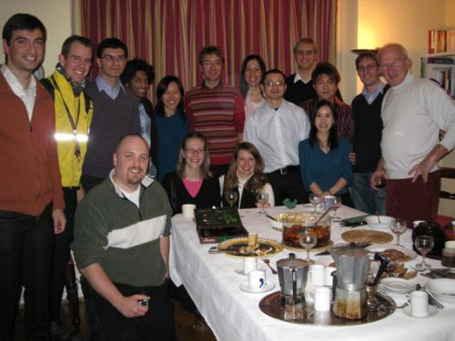 Members of the PFG at the Chrismas social 2008, held at Prof. Mackley's home