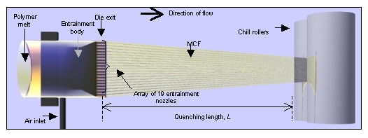 Schematic diagram of the mcf extrusion die