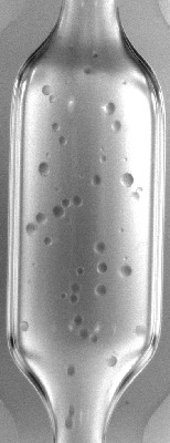 Oil droplets formed in a meso reactor