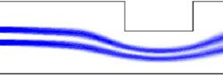 Flow visualisation of a single rectangular obstruction