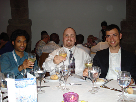 Arjan, Ben and Nuno at the confernece dinner