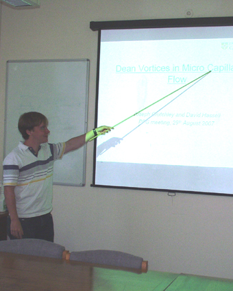 Joe presenting his data