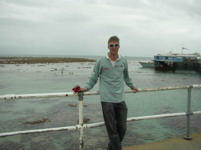 Kris on the shore overlooking the Great Barrier Reef