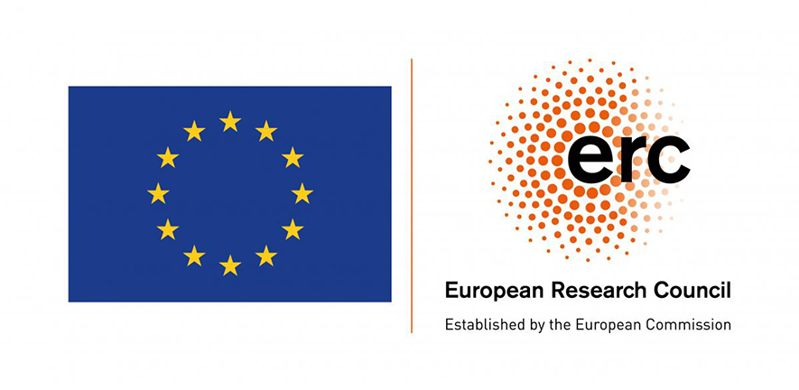 EU flag and European Research Council logo established by the European Commission