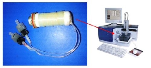 Experimental set up used to evaluate MCFs in a microwave reactor