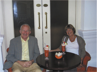 Malcolm and Margaret relaxing at Raffles