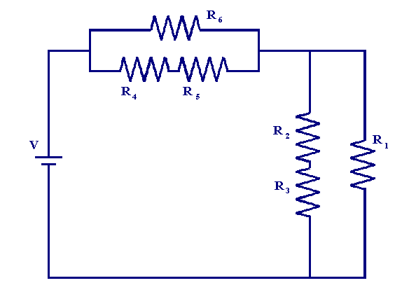 More complex series-parallel circuit combination