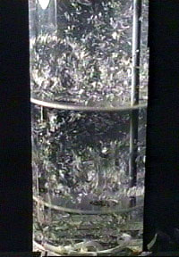 Gas sparged OFM column, one complete oscillation