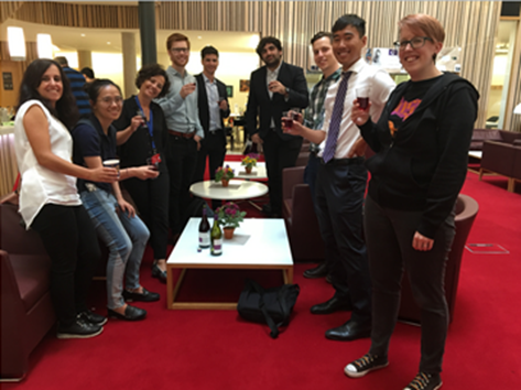 2018-2019 course cohort celebrating after their final assessment
