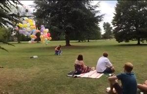 Releasing balloons for Becca at the cuces bbq A Tribute to Rebecca Long