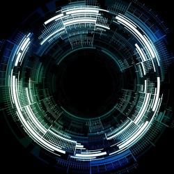 Image of circuitry in a circle shape