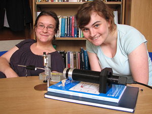 Cathy Collett (on the right) with visiting researcher Elodie Chaudan