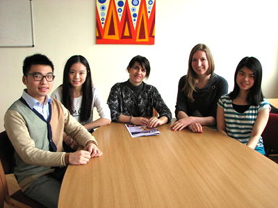 Editorial team: From left to right: Kaichen Gu, Chang Yi, Elena Gonzalez, Jantine Broek and Fanny Yuen