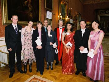 The Queen's Anniversary Prize for Higher and Further Education, 2008. Left to right: Craig Titmus; Marlis Herberth; Dr Linda Allan; Dr Chris Rumball; Prof Lynn Gladden; Prof Ian White; Priyanka Patel; Prof Chris Lowe; Xiaohan Pan