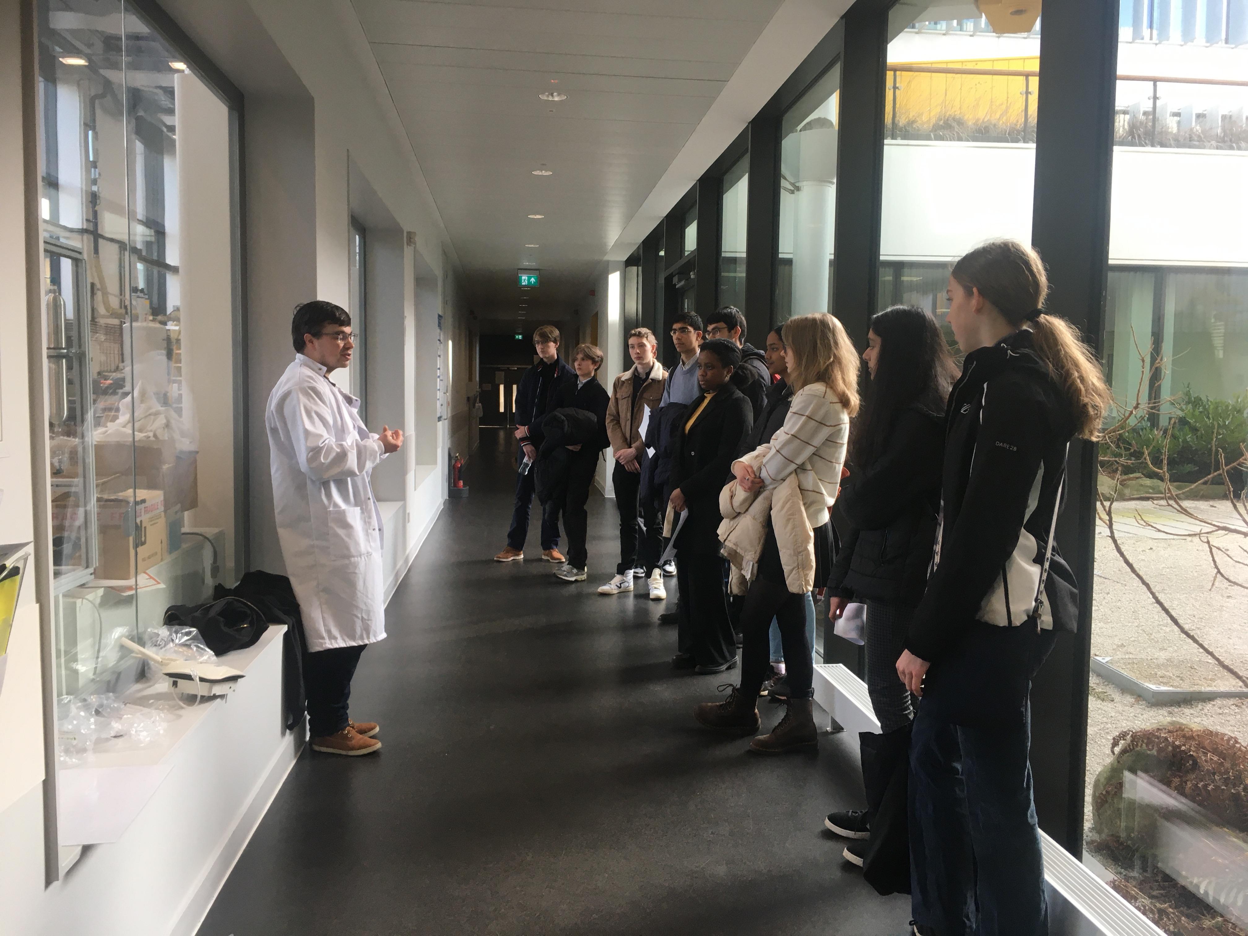 Arkwright Scholars on department tour