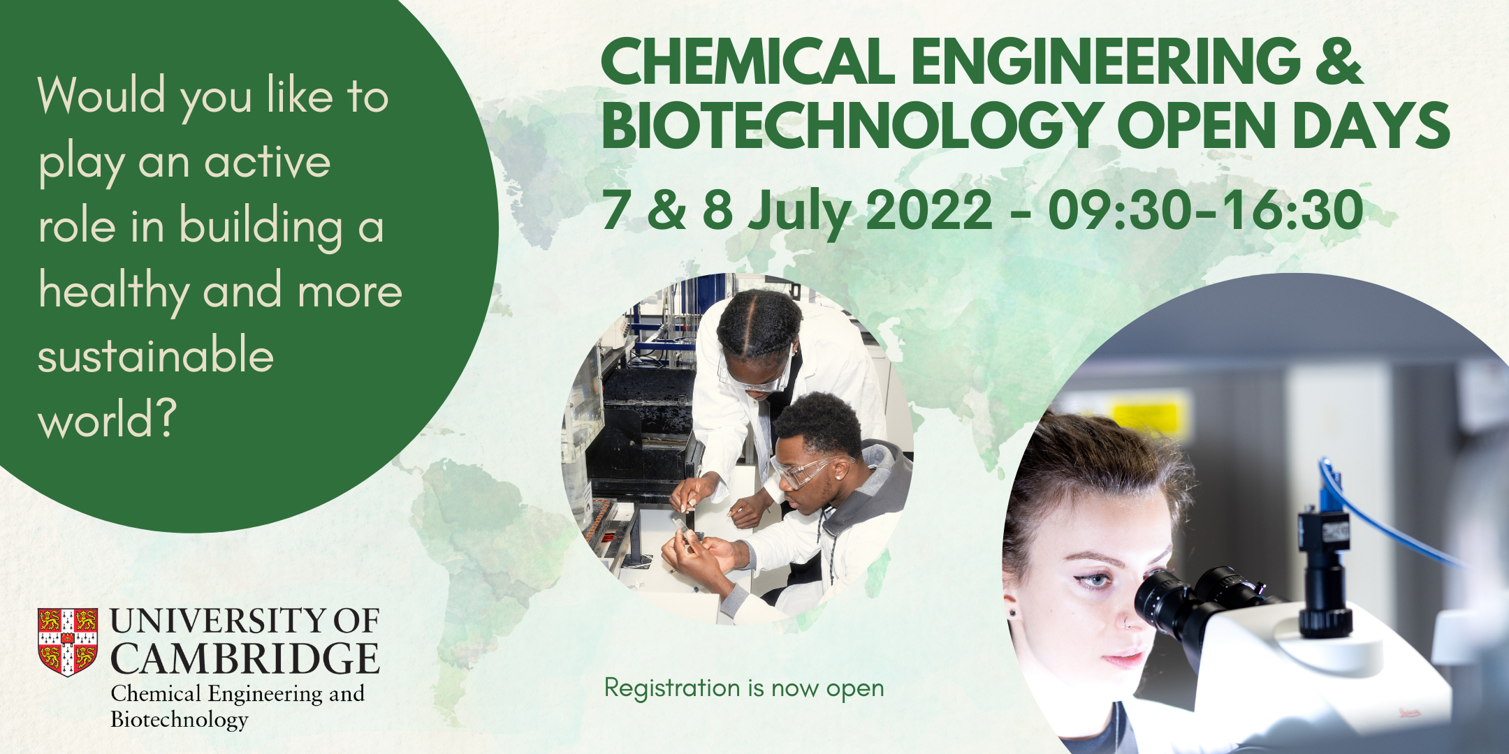 Chemical Engineering and Biotechnology Open Days 2022
