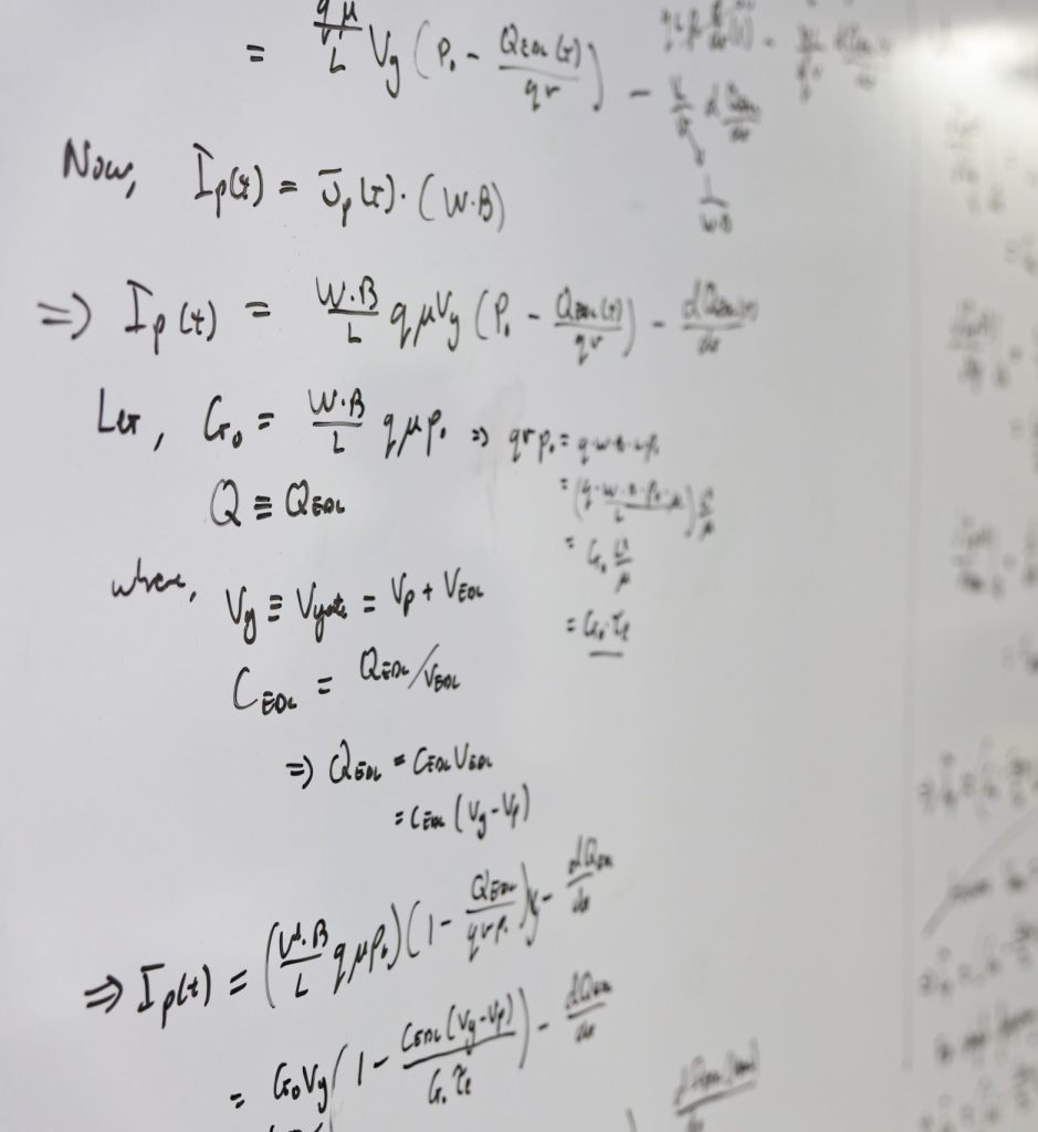 Scientific writing on a white board in CEB.
